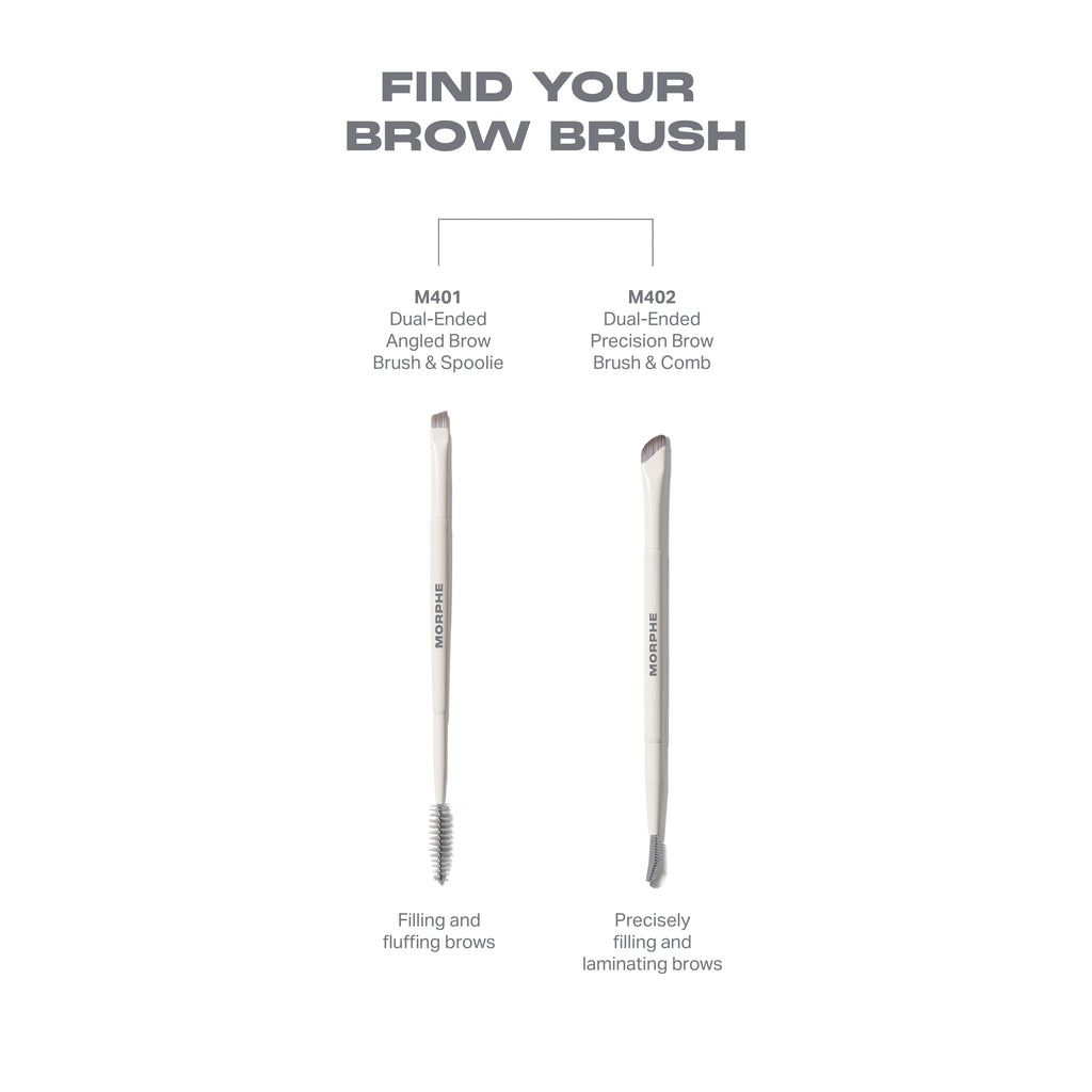 M401 Dual-Ended Angled Brow Brush & Spoolie