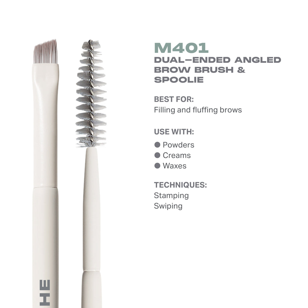 M401 Dual-Ended Angled Brow Brush & Spoolie