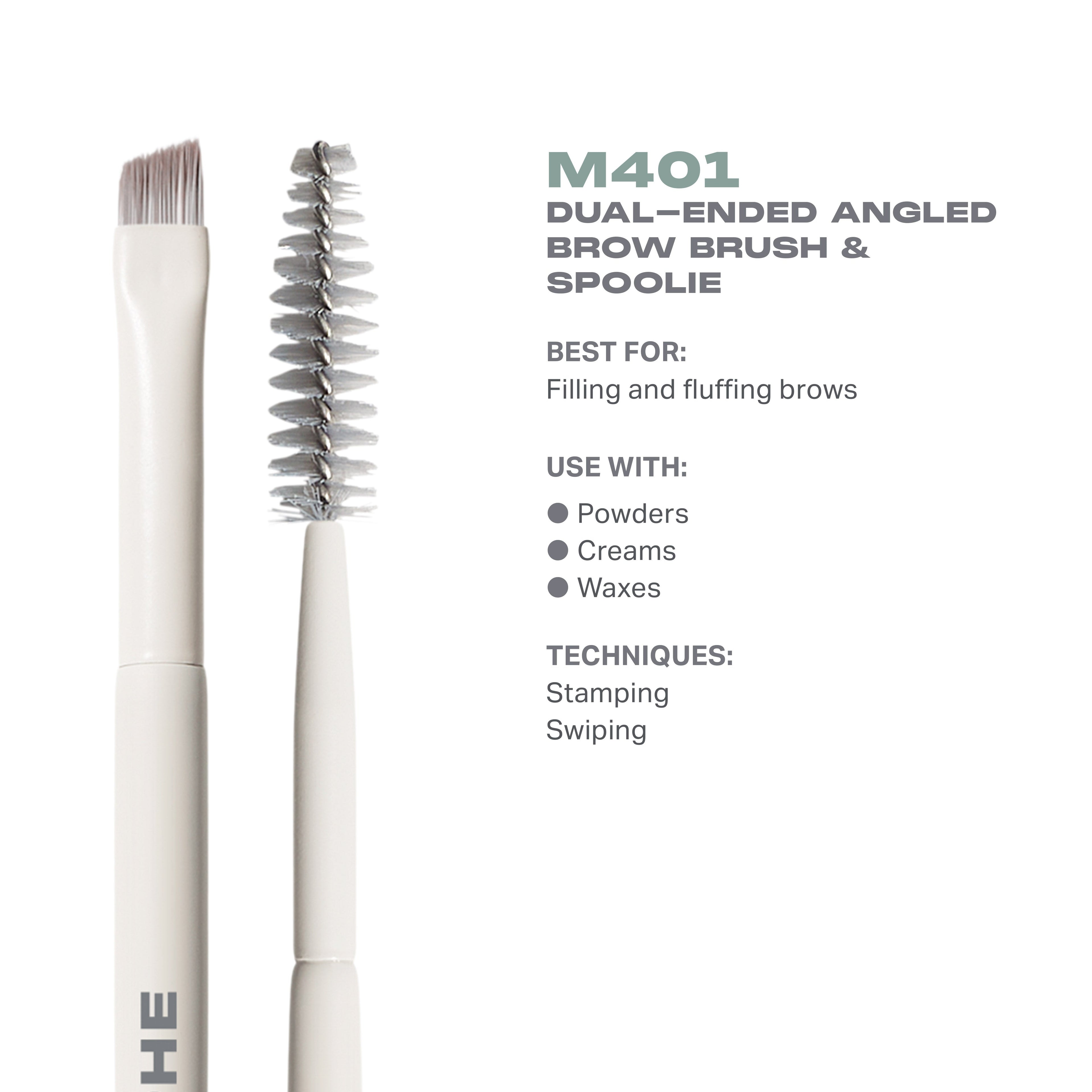 M401 Dual-Ended Angled Brow Brush & Spoolie